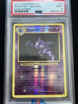 2016 POKEMON XY EVOLUTIONS #48 HAUNTER-REVERSE FOIL PSA 9 - Image 1