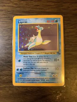 Pokemon TCG Lapras 10/62 Fossil Set Holo Rare - Near Mint Condition 1999 - Image 1