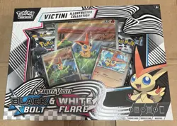 Pokemon S&V Black Bolt & White Flare Victini Illustration Collection Box Sealed - Image 1