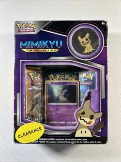 POKEMON TCG Mimikyu Premium PIN Collection Factory Sealed 3 Booster Packs Damage - Image 1