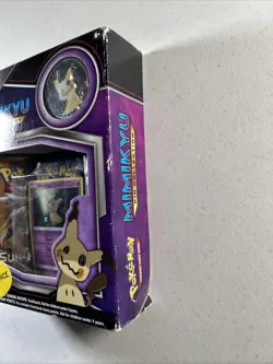 POKEMON TCG Mimikyu Premium PIN Collection Factory Sealed 3 Booster Packs Damage - Image 2