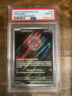 POKEMON 2025 Mega Evolution Illustration Rare SPIRITOMB #148 PSA 10 Gem Mint - Image 1