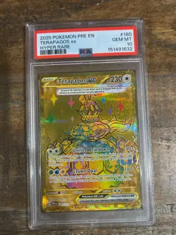 POKEMON 2025 Prismatic Evolutions Hyper Rare TERAPAGOS EX #180 PSA 10 Gem Mint - Image 1