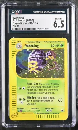 2002 Pokemon Expedition Weezing Holo 32/165 CGC 6.5 EX/NM+ - Image 1