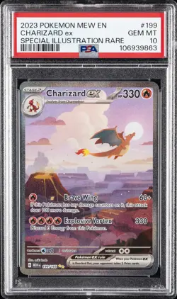 2023 POKEMON MEW EN-151 SPECIAL ILLUSTRATION RARE #199 CHARIZARD EX PSA 10 - Image 1