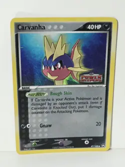 Carvanha 47/108 Reverse Holo Stamped EX Power Keepers Pokemon 2007 HP - Image 1