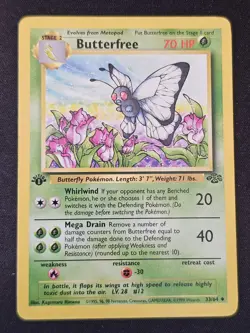 Pokemon TCG Butterfree 33 Jungle 1st Ed LP Great Condition - Image 1