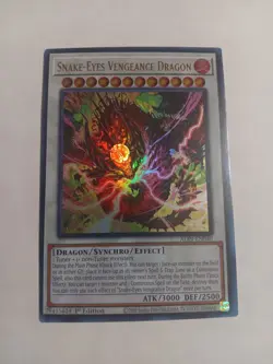 Yugioh Konami Snake-Eyes Vengeance Dragon ALIN-EN040 Ultra Rare Holo 1st - Image 1