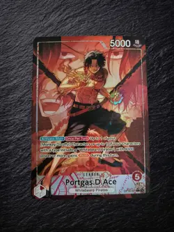 One Piece Portgas D. Ace Leader OP16-080 Alt Art Custom/Fan-Art - Image 1