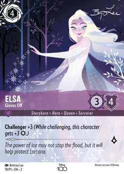 Disney Lorcana Holofoil - Elsa - Gloves Off (Alternate Art) - 19 / NM / English - Image 4