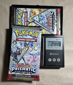 Pokemon Prismatic Evolutions Booster Pack -HEAVY 24.49g- Possible Demi/God Pack! - Image 1
