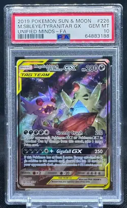 PSA 10 MEGA SABLEYE & TYRANITAR GX #226 FULL ART 2019 POKEMON SUN & MOON - Image 1