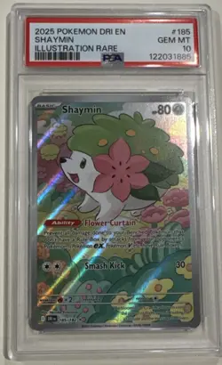 2025 POKEMON DRI EN-DESTINED RIVALS ILLUSTRATION RARE #185 SHAYMIN PSA 10 - Image 1