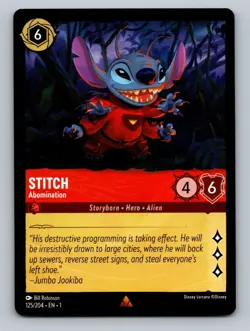 Stitch - Abomination - 125/204 - Rare Lorcana The First Chapter NM - Image 1