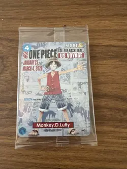 Bandai One Piece CCG Monkey.D.Luffy US Voyage Promo P-055 5000 Power Card - Image 1