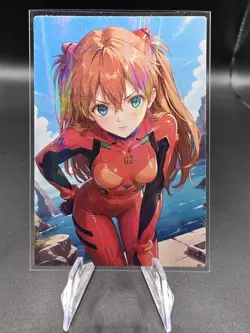 Asuka Langley Evangelion Holographic Anime Collectible Trading Card - Image 1
