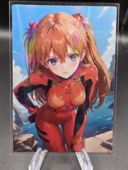 Asuka Langley Evangelion Holographic Anime Collectible Trading Card - Image 2