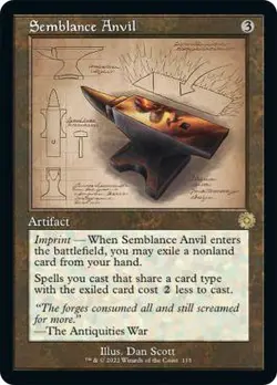 MTG Semblance Anvil - Foil - Retro Schematic, NM-Mint, English The Brothers' War - Image 1