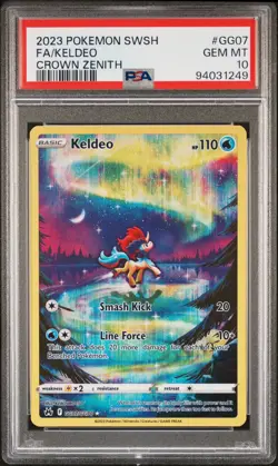 2023 POKEMON SWORD & SHIELD CROWN ZENITH #GG07 FULL ART/KELDEO PSA 10 - Image 1