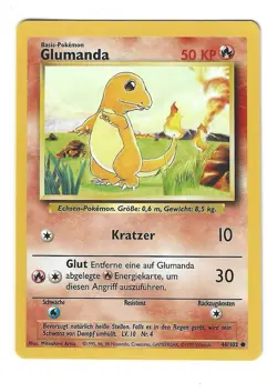 Pokemon Glumanda Charmander 46 /102 Base Set Unlimited WOTC German Card NM-LP - Image 1
