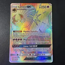Lunala GX (Secret) 153/149 Holo Secret Rare SM Base Set Pokemon Holo NM A - Image 1