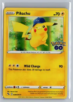 Pikachu 028/078 Holo Rare Pokemon GO Pokemon Near Mint - Image 1