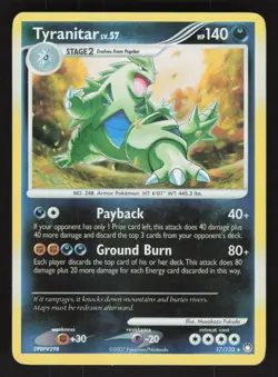 Tyranitar 17/123 Reverse Holo Pokemon Mysterious Treasures MP - Image 1
