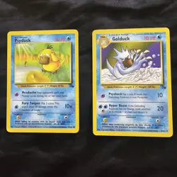 VINTAGE Pokemon TCG Golduck Fossil 35/62 And Psyduck 53/62 FAST SHIPPING. SEE!. - Image 1