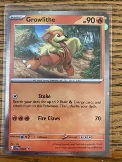 Pokemon TCG - Growlithe SVP 24 Scarlet & Violet Black Star Promo Cosmos Holo - Image 1