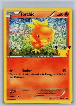 Torchic 011/025 Promo McDonald's 25th Anniversary Promos Pokemon Holo Near Mint - Image 1