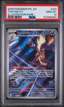 2025 POKEMON PFL EN-PHANTASMAL FLAMES ILLUSTRATION RARE #103 TOXTRICITY PSA 10 - Image 1