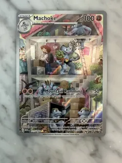 Pokemon TCG Scarlet and Violet 151 Machoke 177/165 Illustration Rare Holo NM - Image 1