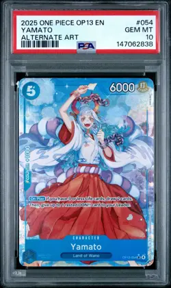 2025 ONE PIECE OP13 #054 CARRYING ON HIS WILL YAMATO ALT ART PSA 10 GEM MINT - Image 1