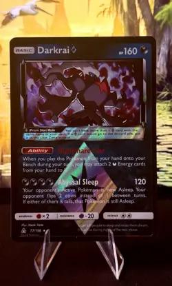 Darkrai Prism Star SM - Ultra Prism 77/156 Pokemon Card Holofoil LP - MP - Image 1