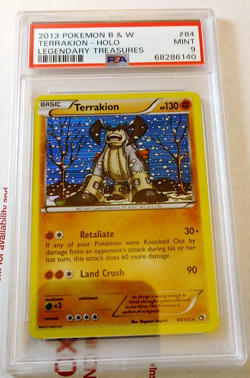 2013 Pokemon B&W Legendary Treasures Terrakion #84 Card Holo Foil PSA 9 - Image 1