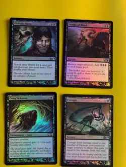 FOIL. Diabolic tutor,liturgy of blood,corrupt, quag sickness MTG Card.. M14 - Image 1