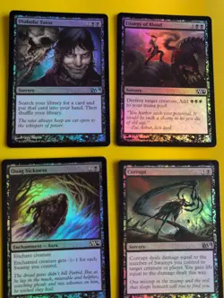 FOIL. Diabolic tutor,liturgy of blood,corrupt, quag sickness MTG Card.. M14 - Image 3