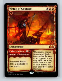 Wilds of Eldraine #282 Virtue of Courage (Showcase) - Image 1