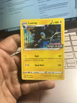 POKEMON LUXRAY SWSH023 PROMO BLACK STAR HOLOFOIL PRERELEASE REBEL CLASH NM CARD - Image 1