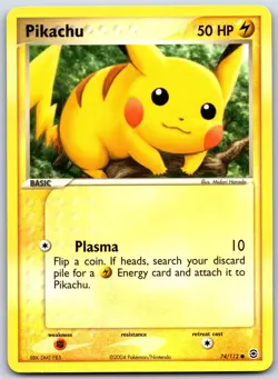 Pikachu 74/112 Common FireRed & LeafGreen Pokemon Near Mint - Image 1