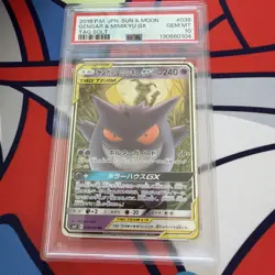 2018 Pokemon SM Tag Bolt Gengar & Mimikyu GX#038/095 PSA 10 GEM MINT - Image 1