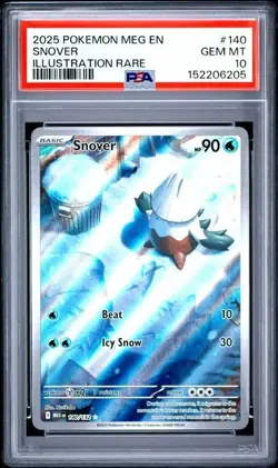 Snover 140/132 Mega Evolution Illustration Rare IR Full Art Holo Pokemon PSA 10 - Image 1