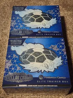 Pokemon TCG Stellar Crown POKEMON CENTER Elite Trainer Box ETB SEALED (LOT OF 2) - Image 1