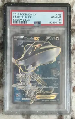 2016 POKEMON XY STEAM SIEGE #108 FULL ART/STEELIX EX PSA 10 - Image 1