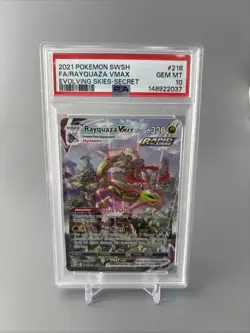Pokemon TCG Rayquaza VMAX 218/203 Alt Art Secret Rare Holo PSA 10 - Image 1