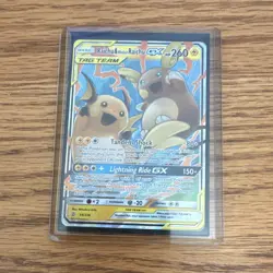 Raichu & Alolan Raichu GX TAG TEAM 54/236 Unified Minds Ultra Rare Holo 260HP EN - Image 1