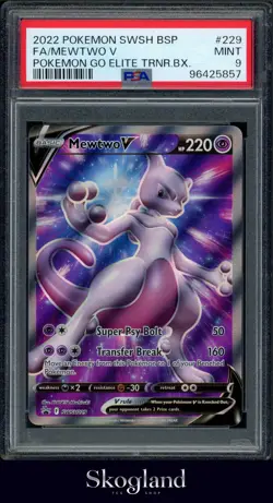 2022 POKEMON SWSH MEWTWO V POKEMON GO ELITE TRAINER PROMO PSA 9 MINT - Image 1