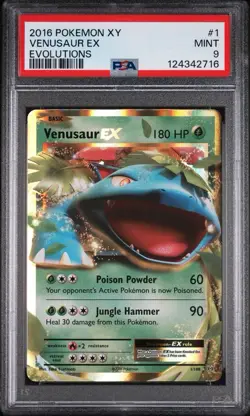 2016 Pokemon XY Evolutions Venusaur EX 1/108 PSA 9 MINT - Image 1
