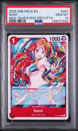 2025 One Piece Nami Near Year Event - Participation ST01-007 PSA 10 Gem Mint - Image 1