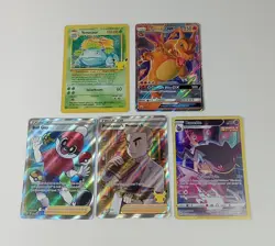 Pokemon TCG Venusaur Holo Celebrations Charizard GX Full Art Trainer NM Card Lot - Image 1